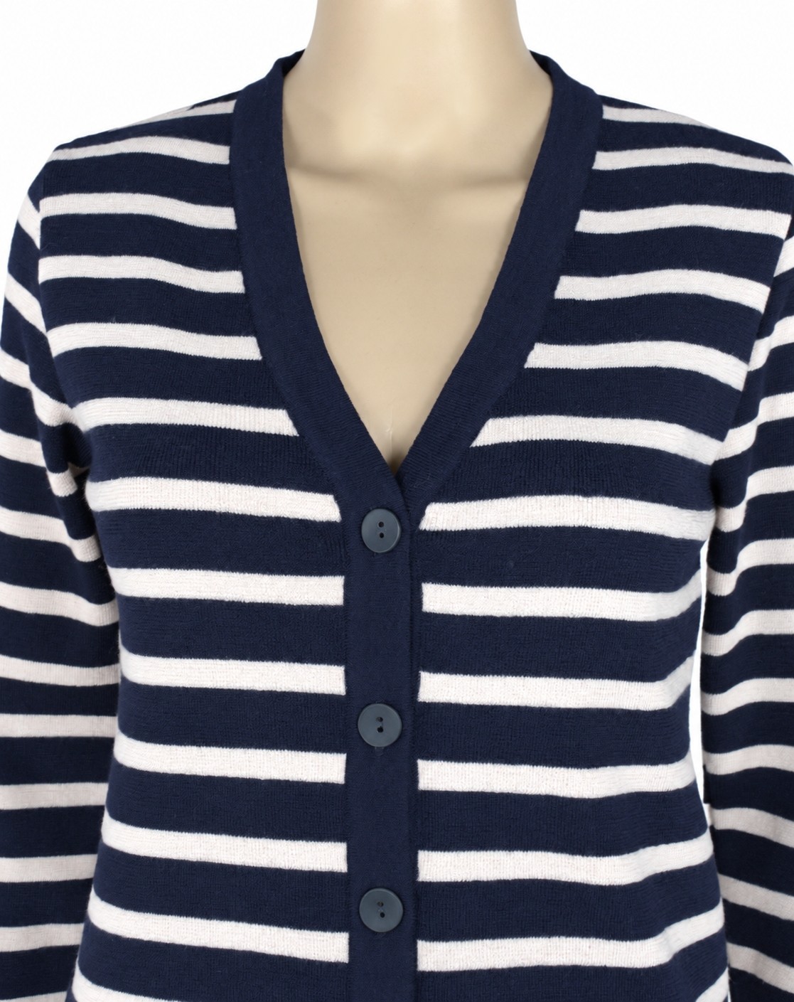 Jachetă navy/white din lână cu nasturi